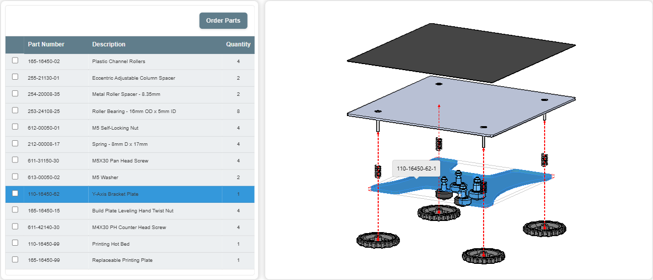 Selecting another part in the 3D model Selecting another part in the 3D model